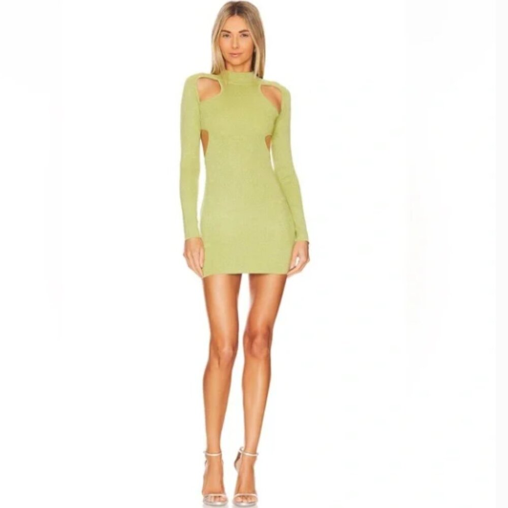 Superdown Midori Cutout Dress in Green Metallic SOLD OUT